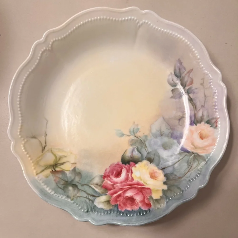 Vintage,‎ possibly antique, hand-painted porcelain bowl.